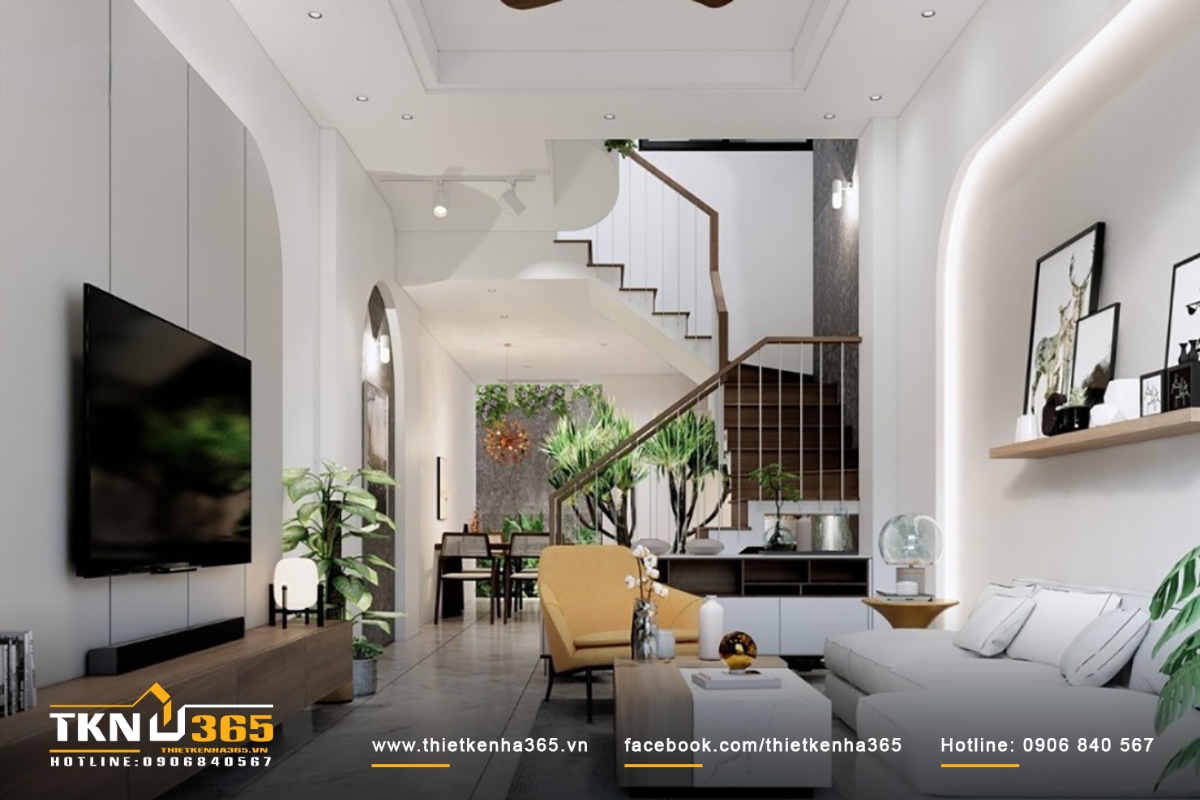 Thiết kế nội thất được sắp xếp một cách hợp lý để tận dụng tối đa không gian và đáp ứng các nhu cầu của gia đình