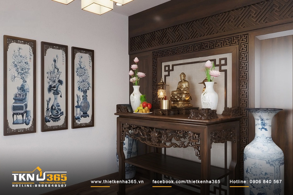 Khu vực phòng thờ trang trọng, lịch sự