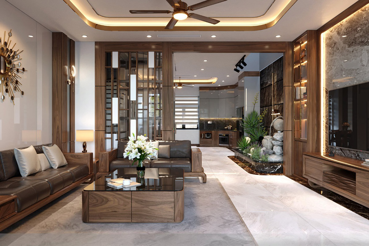 Với diện tích lớn, gia chủ có thể dễ dàng phân tách các khu vực chức năng, đồng thời ứng dụng nhiều phong cách nội thất khác nhau