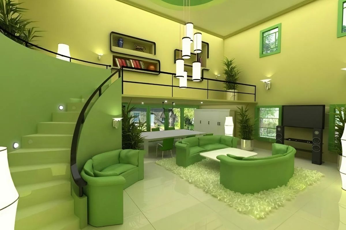 Tông màu xanh lá trong thiết kế nội thất