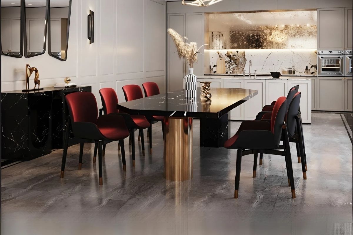 Palette tông màu Đỏ Burgundy - Vàng Gold Luxury