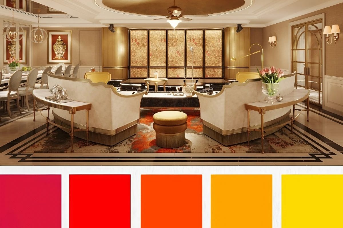 Nội thất dùng các tông màu ấm nóng ấn tượng