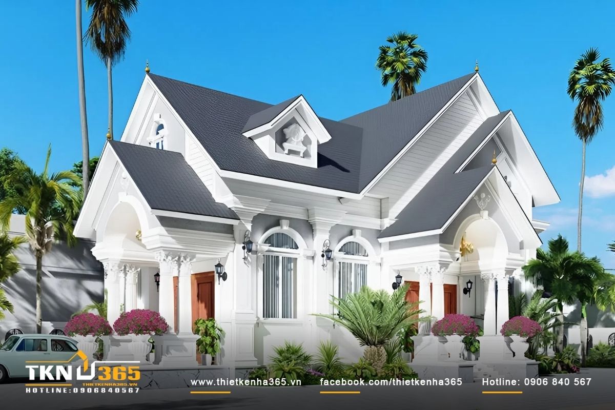 Kiểu nh&agrave; m&aacute;i th&aacute;i cấp 4 lợp ng&oacute;i truyền thống, ph&ugrave; hợp cho gia đ&igrave;nh nhiều thế hệ