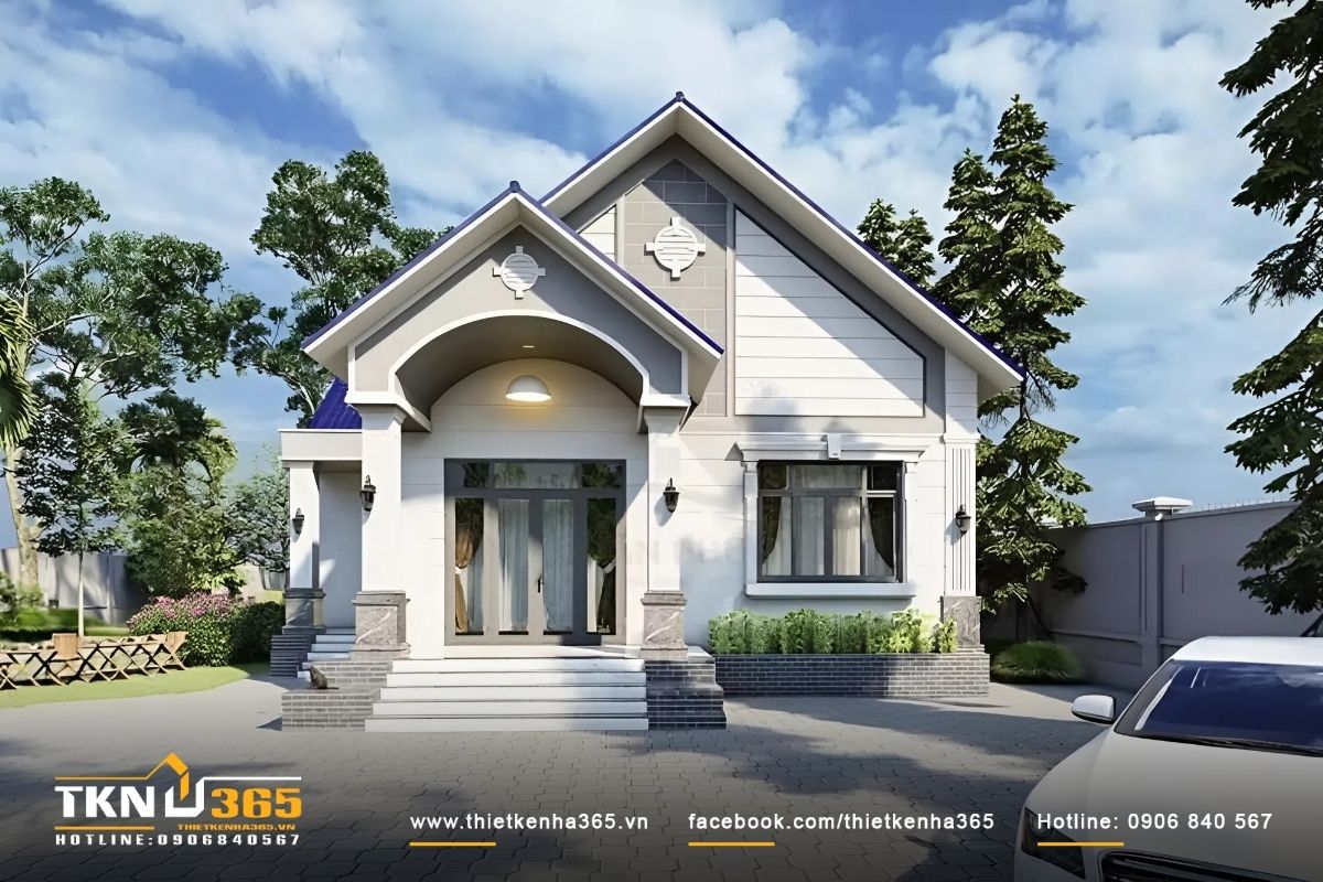 Một trong những mẫu nh&agrave; cấp 4 m&aacute;i th&aacute;i đẹp nhất tại B&igrave;nh Dương, kiến tr&uacute;c đơn giản nhưng hiệu quả