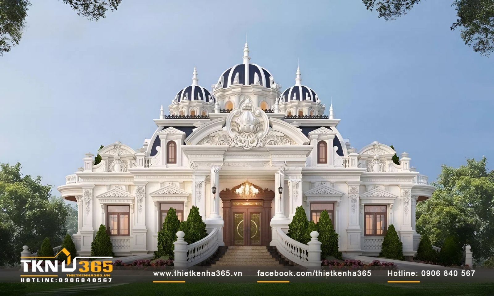 Mẫu biệt thự cổ điển sân vườn thường mang đậm nét kiến trúc cổ điển châu Âu