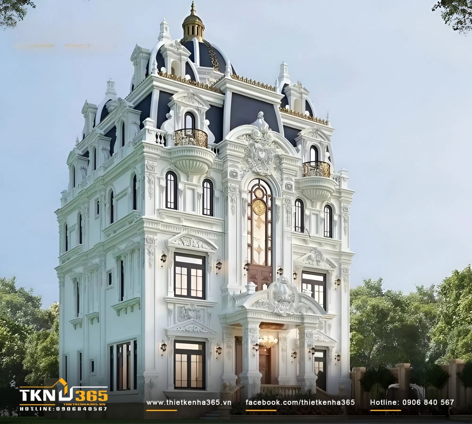 Thiết kế biệt thự cổ điển ấn tượng từ cái nhìn đầu tiên