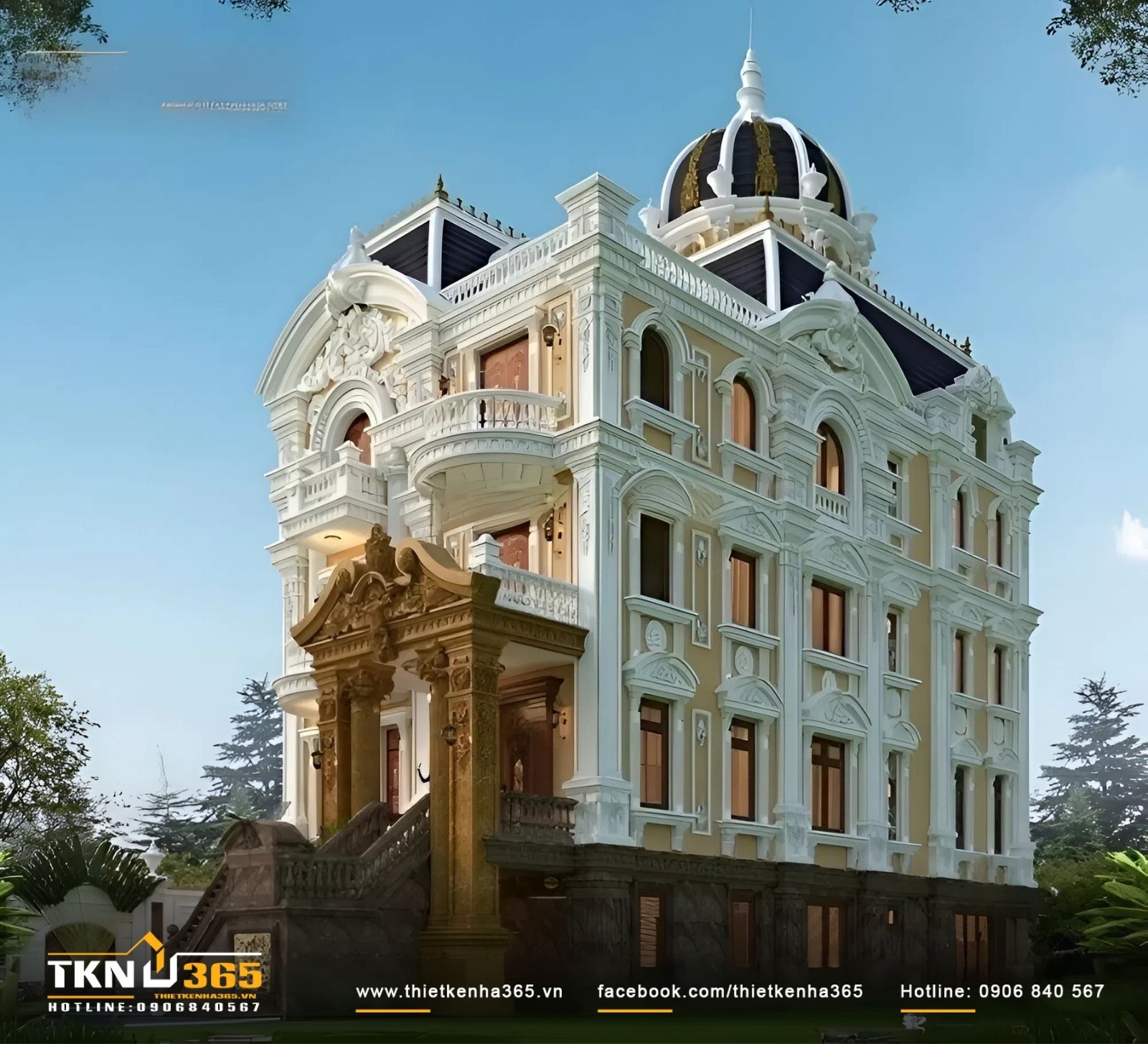 Sự bề thế, tráng lệ nguy nga của tòa biệt thự không khác gì lâu đài