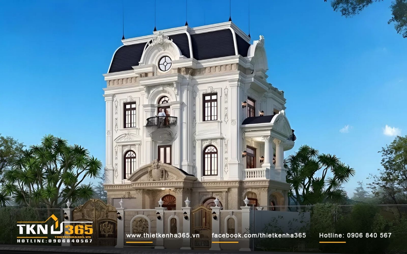 Mẫu biệt thự cổ điển 4 tầng đỉnh cao