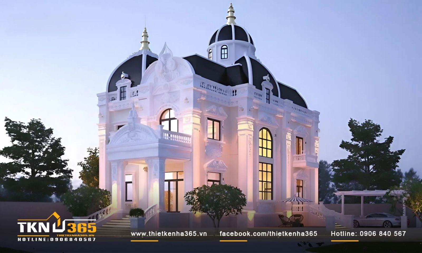 Kiến trúc lịch lãm và tinh tế trong mẫu biệt thự cổ điển 2 tầng