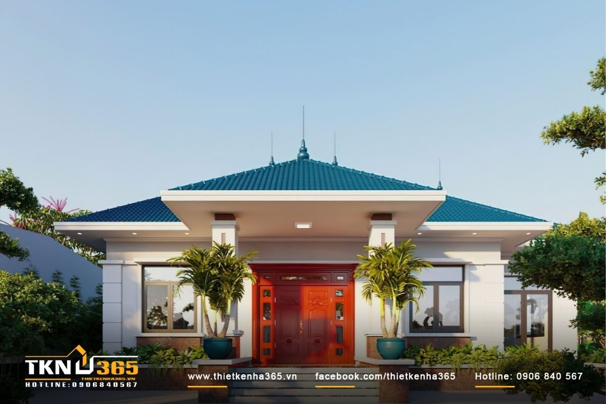 Mặt tiền nhà 140m2 1 tầng tân cổ điển