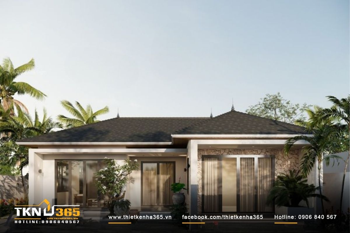 Thiết kế mặt tiền nhà mái Nhật diện tích 140m2