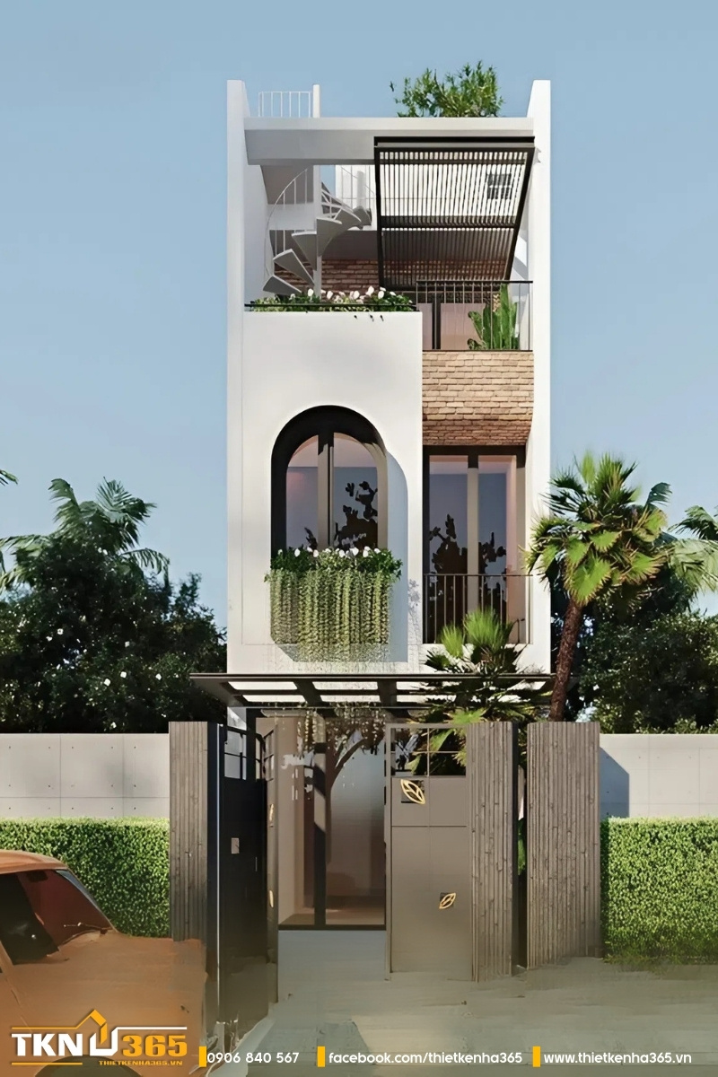 Mẫu thiết kế nhà đẹp 3 tầng 60m2 hiện đại, sang trọng