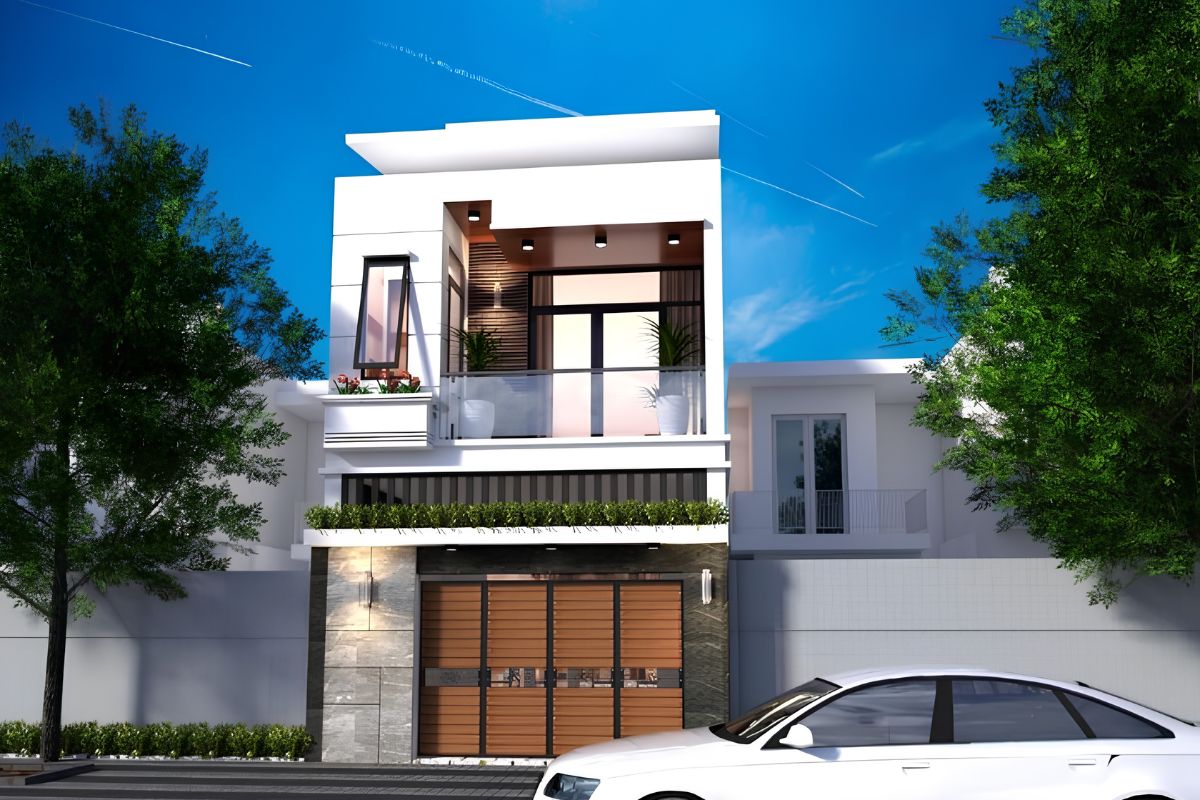 79+ Mẫu thiết kế nhà 2 tầng có gác lửng đẹp, hiện đại nhất 2026 11 Mẫu nhà 2 tầng có gác lửng mái bằng