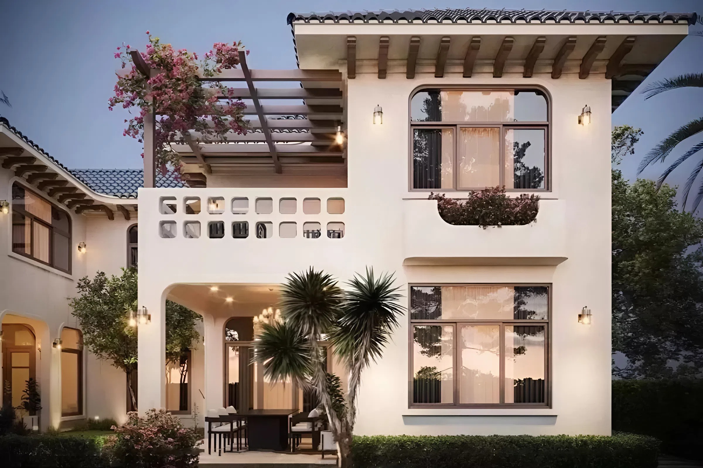 Mẫu nhà 40m2 phong cách Địa Trung Hải phóng khoáng ( Ảnh: Sưu tầm )