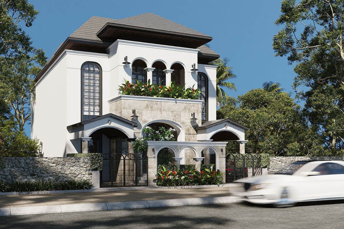 Mẫu nhà 40m2 phong cách Indochine tinh tế ( Ảnh: Sưu tầm )