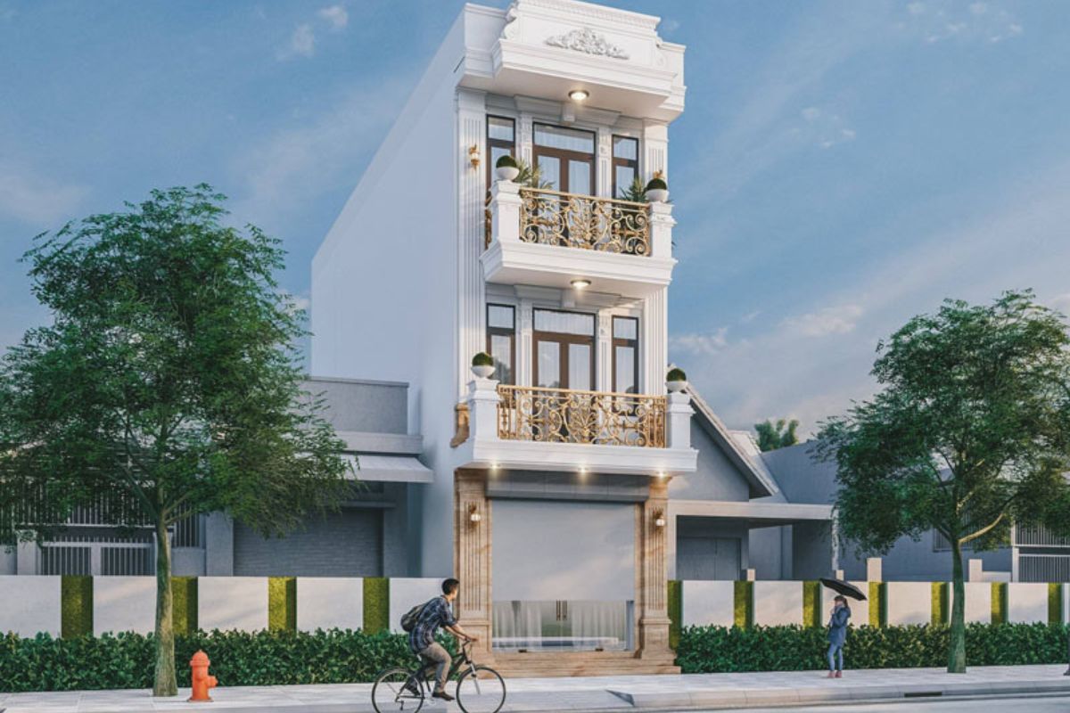Mẫu nhà 40m2 phong cách Tân cổ điển sang trọng ( Ảnh: Sưu tầm )