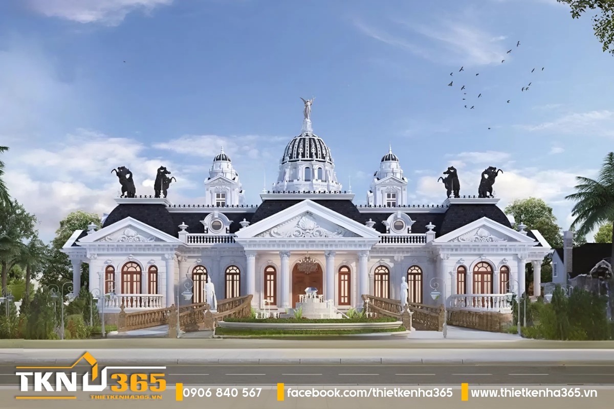 Biệt thư tân cổ điển 1 tầng mái Mansard độc đáo