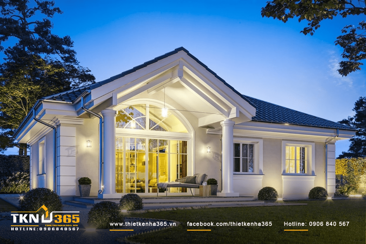 Biệt thự 1 tầng tân cổ điển nguy nga, lịch lãm được nhiều gia chủ lựa chọn