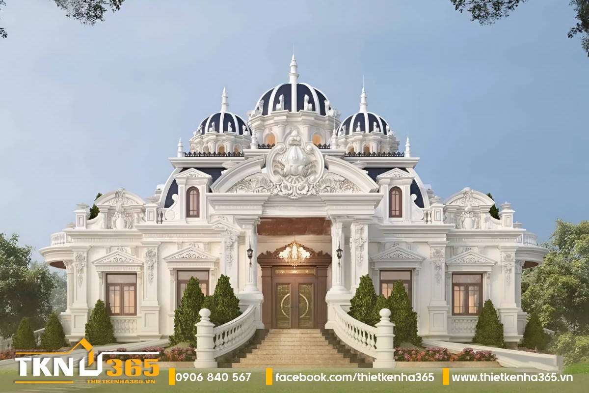 Biệt thự 1 tầng tân cổ điển mái Mansard nổi bật cả khu phố