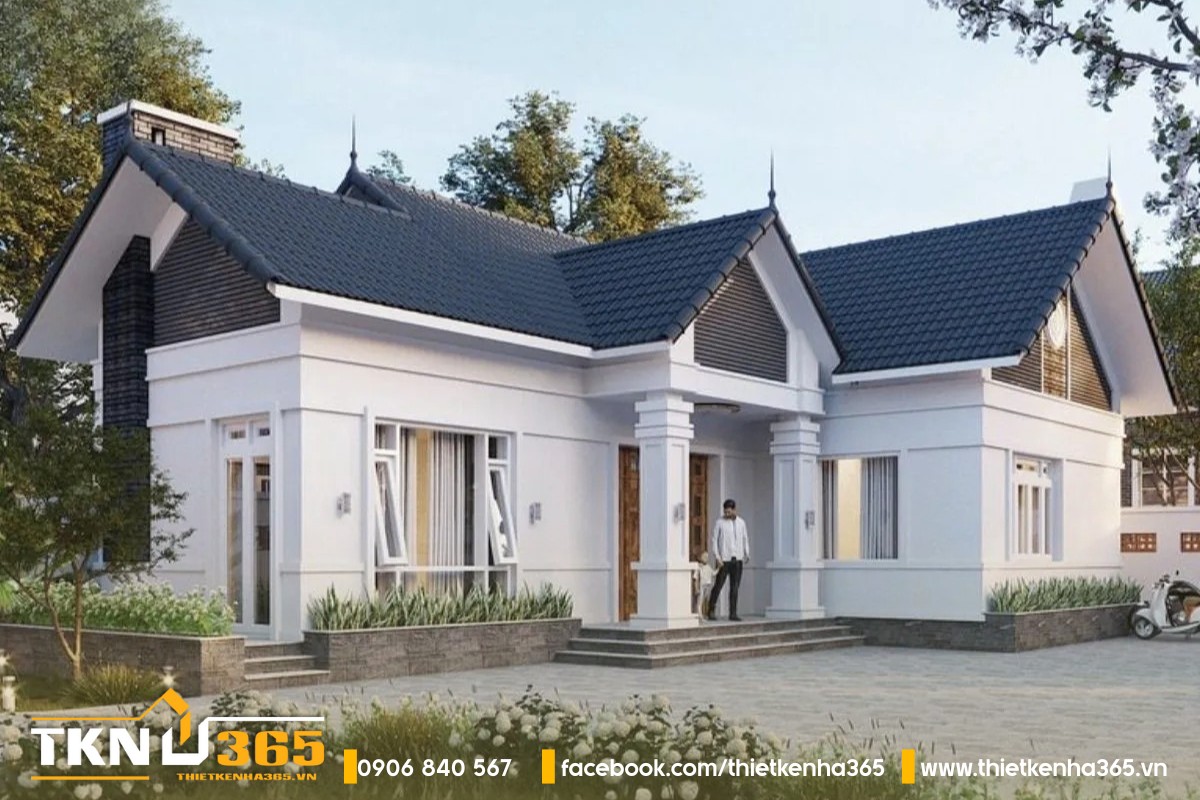 Biệt thự tân cổ điển 1 tầng mái Thái