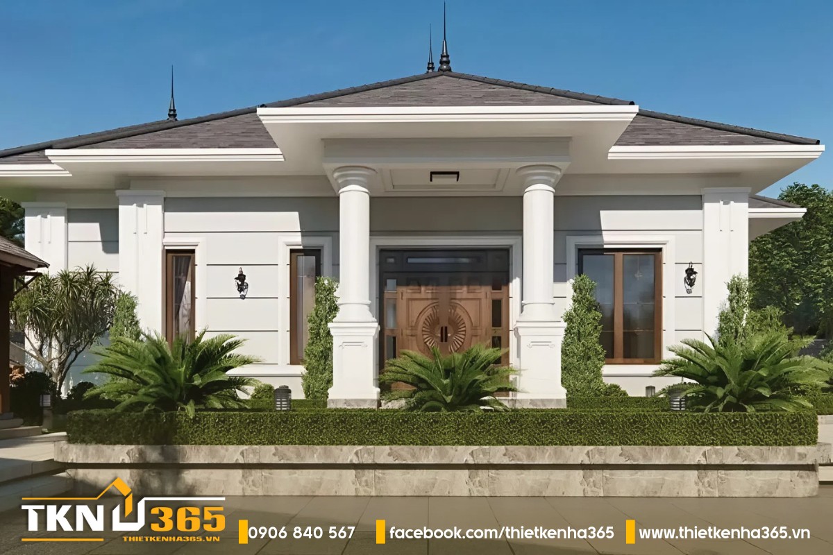 Biệt thự 1 tầng tân cổ điển 4 phòng ngủ