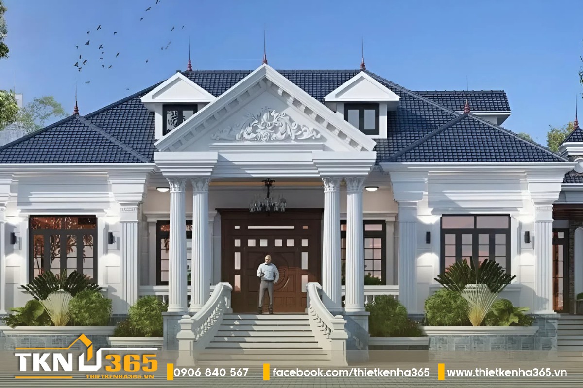 Biệt thự tân cổ điển 1 tầng 5 phòng ngủ