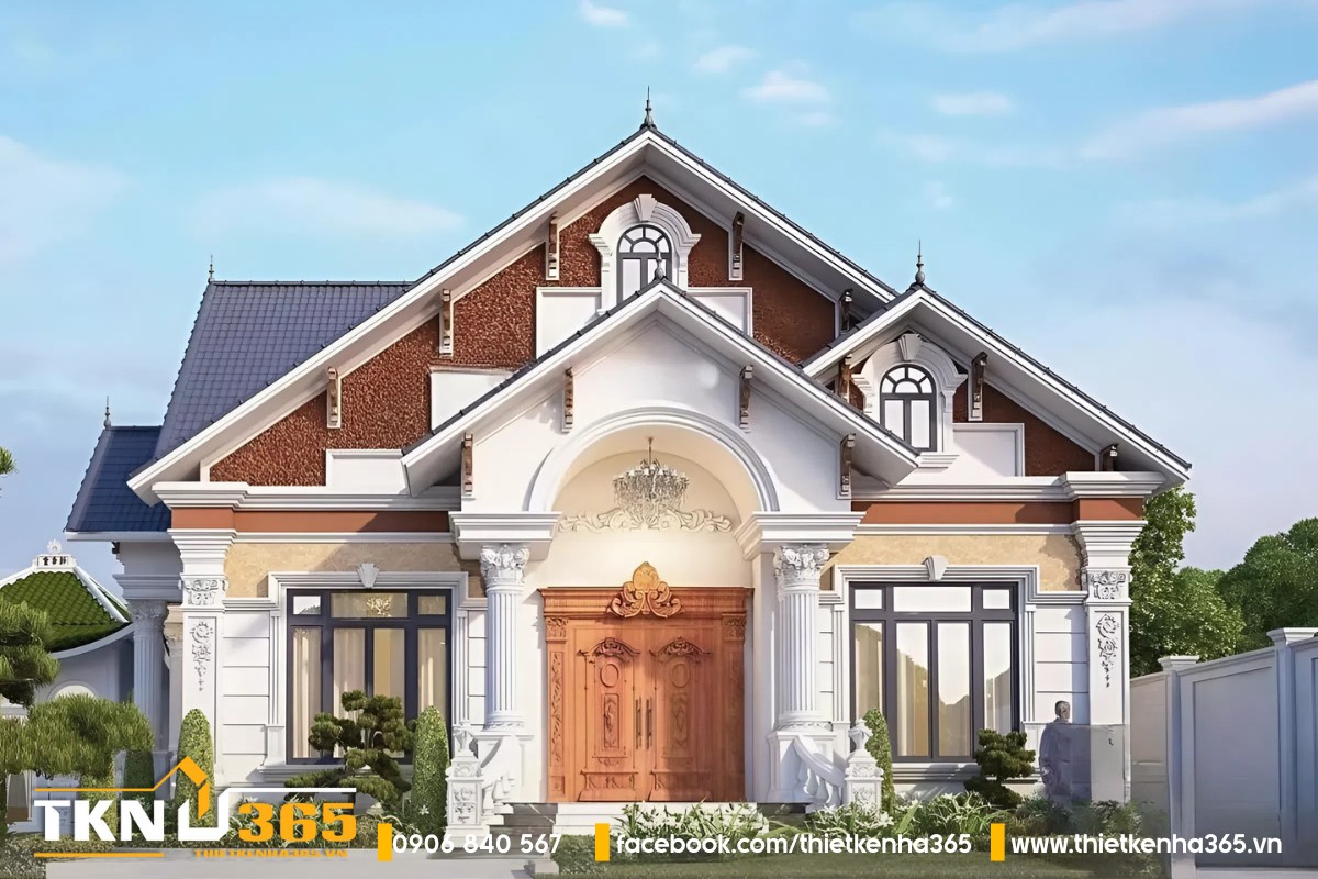 Nhà 1 tầng tân cổ điển phù hợp với diện tích đất giới hạn