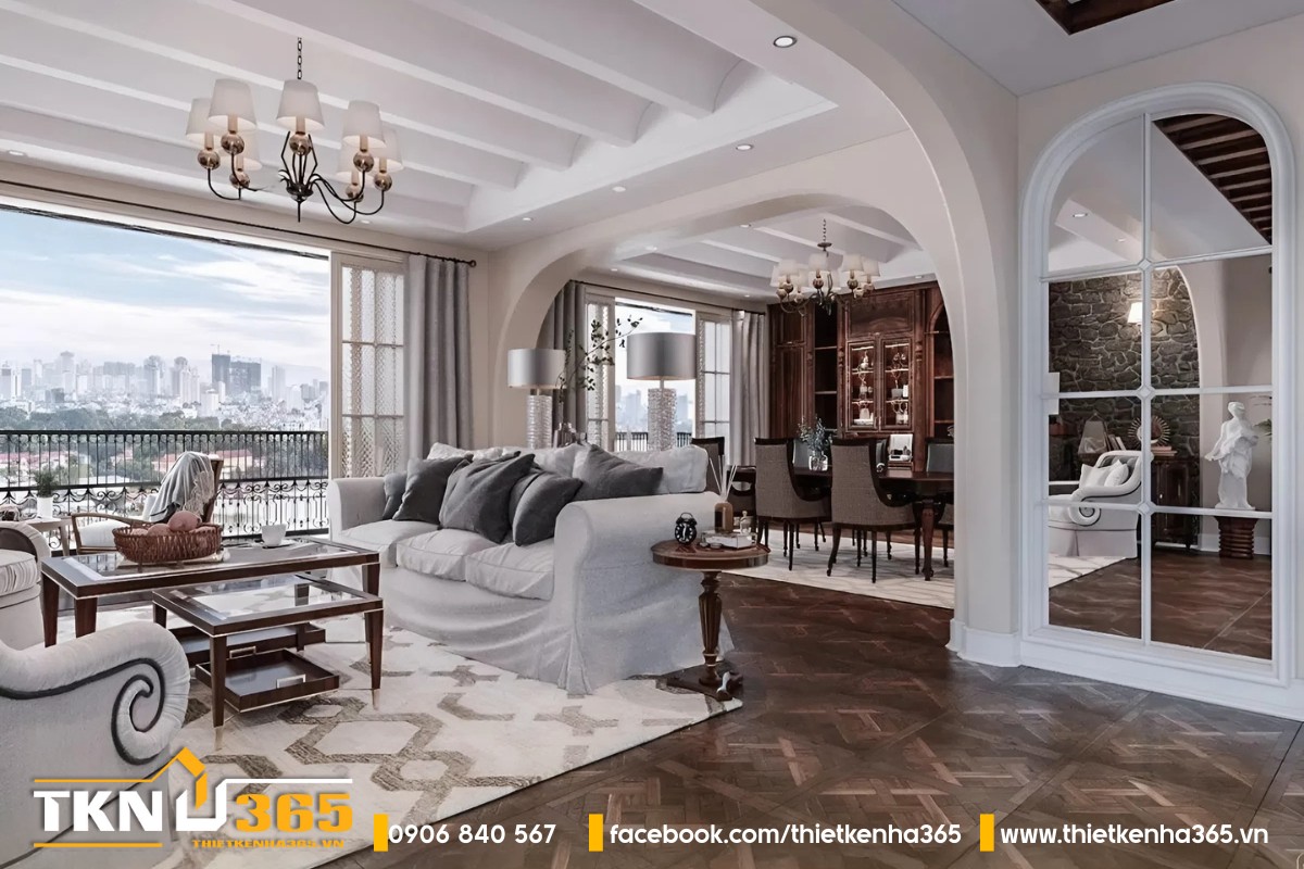 Cần phải phân bổ và sắp xếp không gian biệt thự 1 tầng tân cổ điển hợp lý