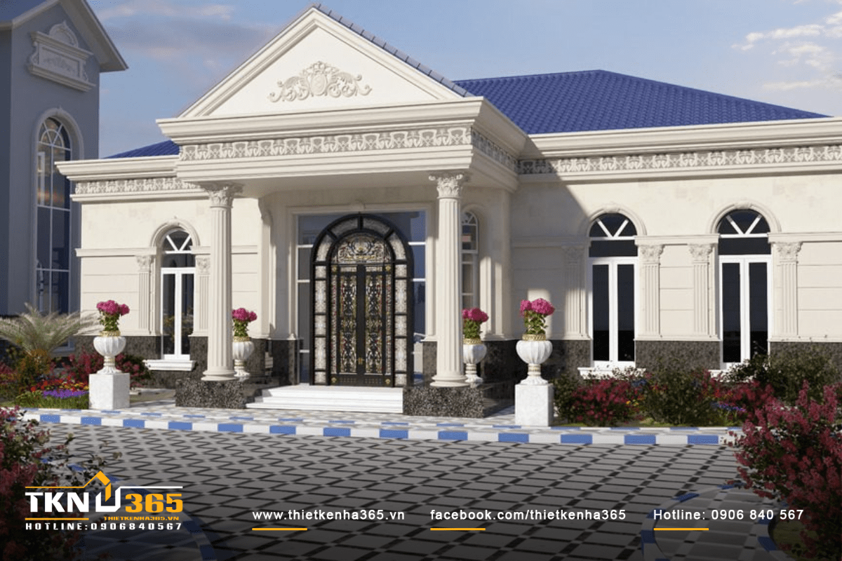 Biệt thự 1 tầng hoành tráng, sân rộng tạo không gian sống đẳng cấp