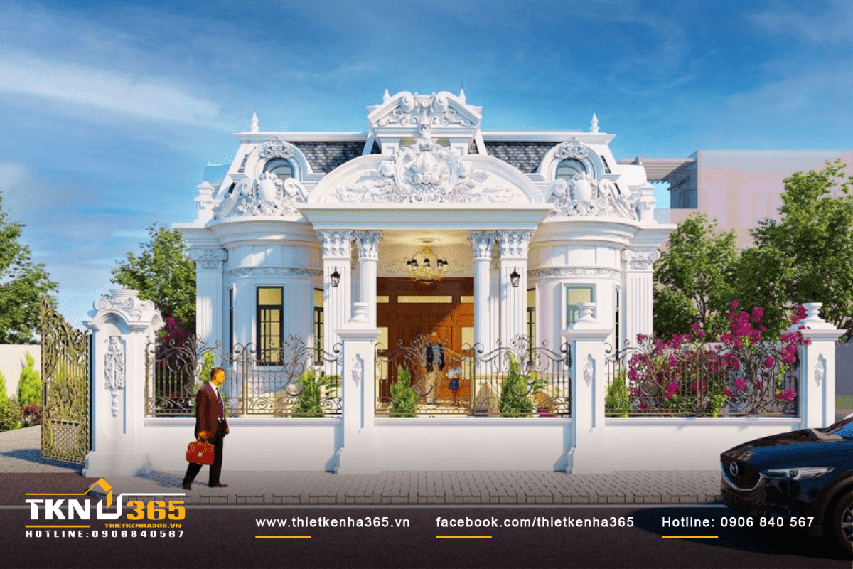 Biệt thự 1 tầng tân cổ điển độc đáo thể hiện cá tính và đẳng cấp của gia chủ