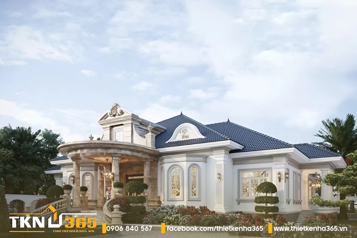 Biệt thự mái Nhật 1 tầng tân cổ điển đẹp, thu hút