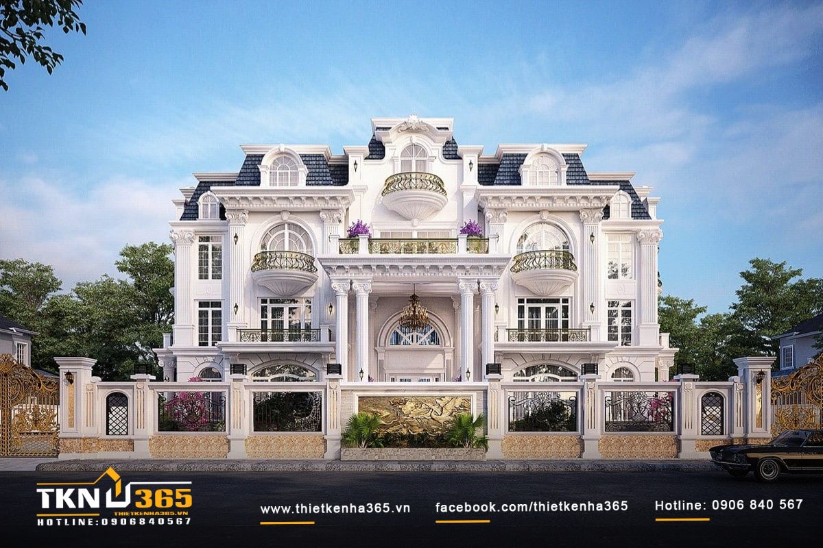 Biệt thự Châu Âu có Cấu trúc và hình dáng được thiết kế cân đối, tuân thủ các tiêu chuẩn