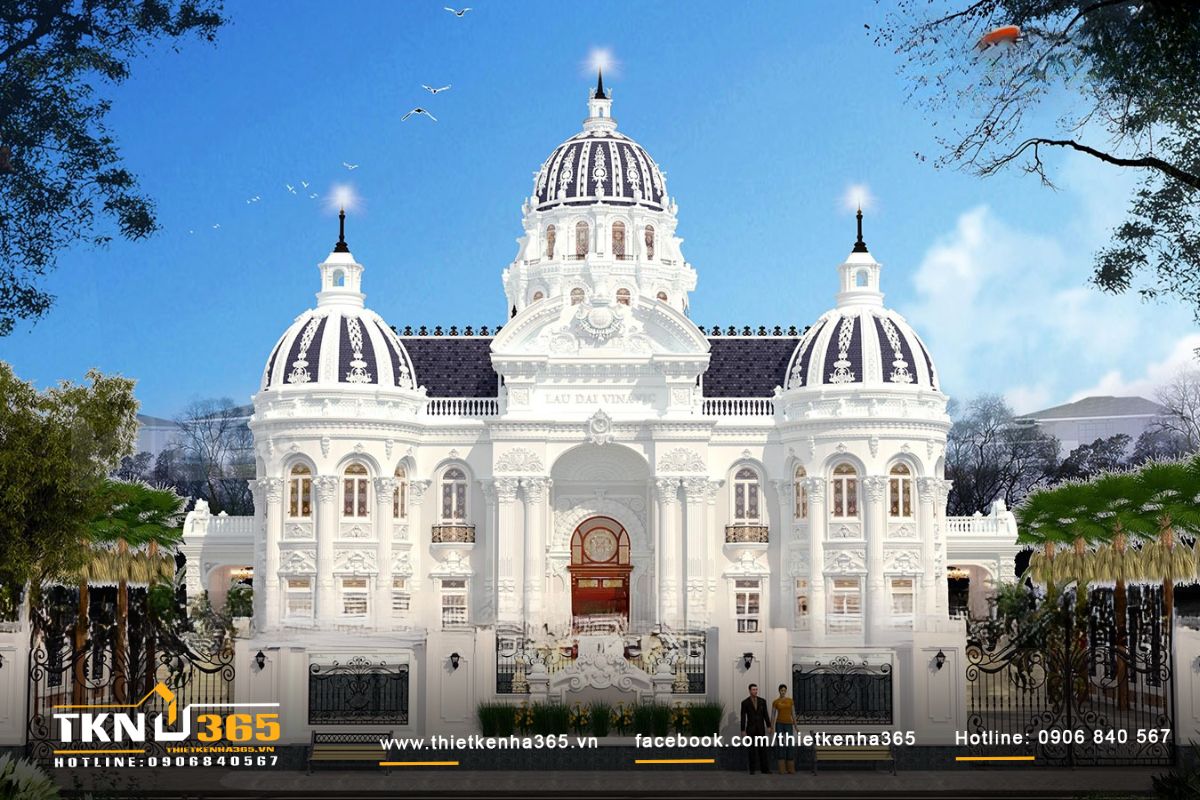 Hệ thống mái vòm đặc trưng của mẫu nhà biệt thự Châu Âu