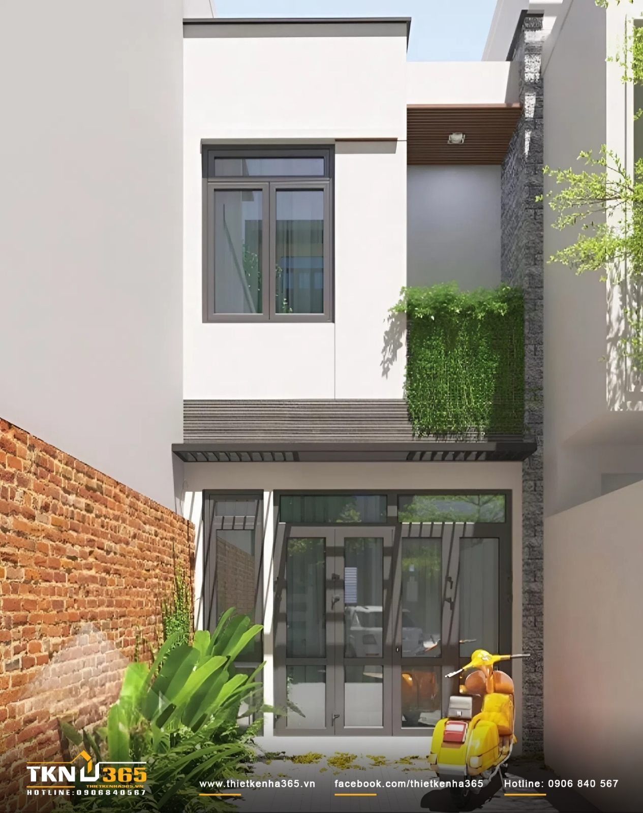 Mẫu nhà ống 2 tầng đơn giản chi phí chỉ 300 triệu ở nông thôn