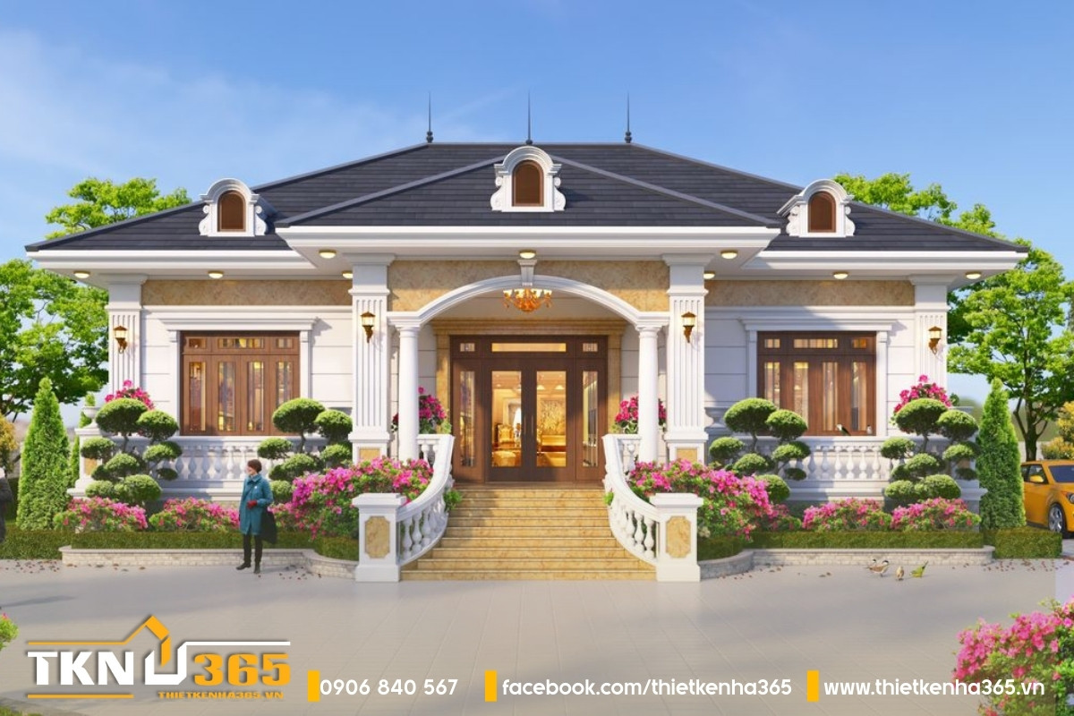 mẫu biệt thự 1 tầng Châu âu