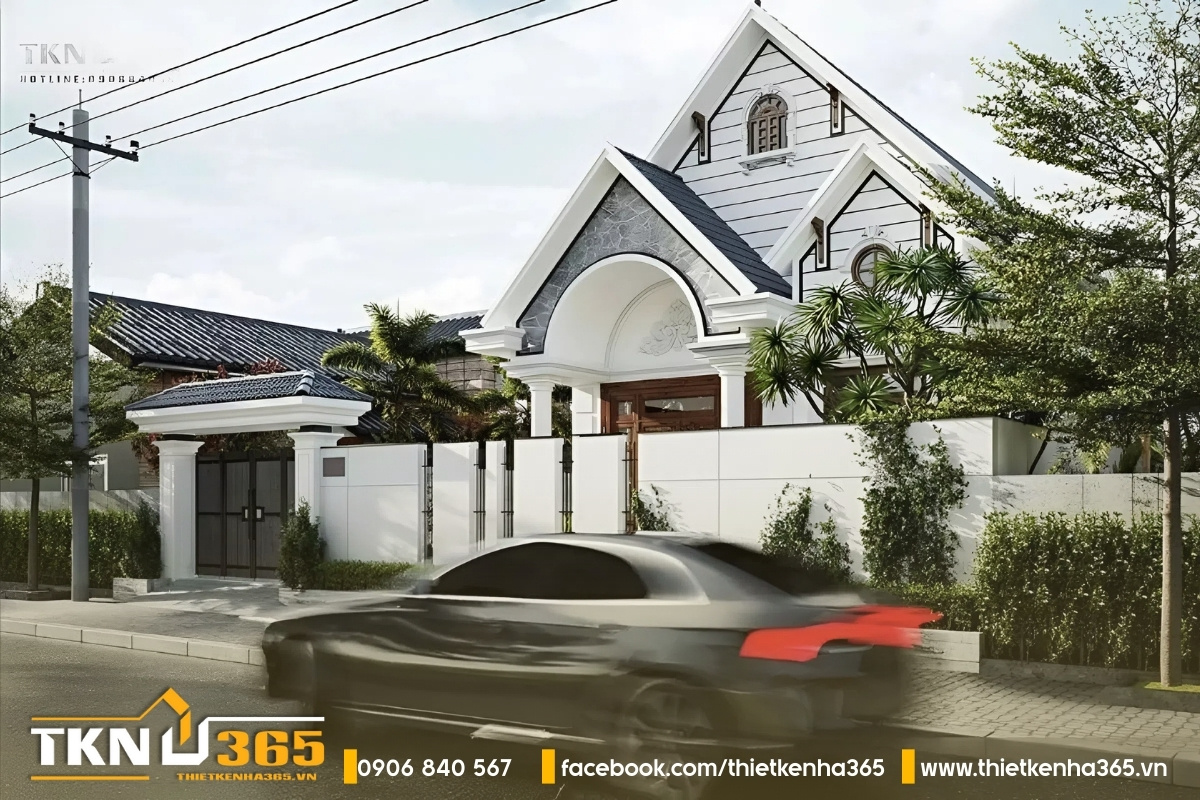 Biệt thự 1 tầng mái thái được thiết kế hài hòa từ trong ra ngoài