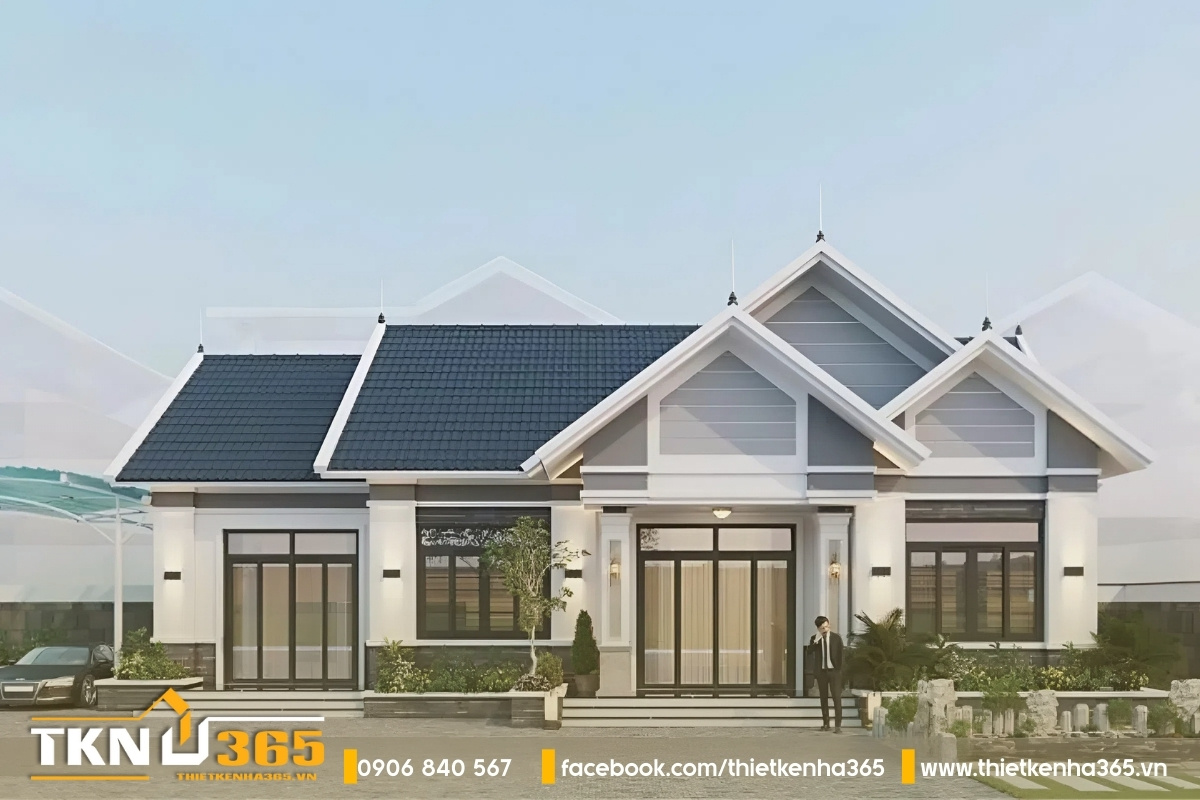 Mẫu biệt thự 1 tầng mái Thái đẹp