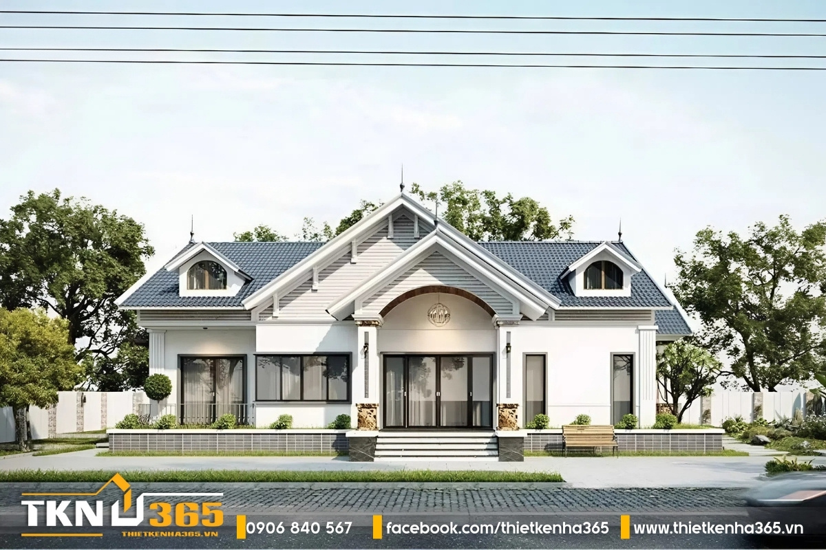 Thiết kế biệt thự 1 tầng mái Thái sang trọng, đẳng cấp