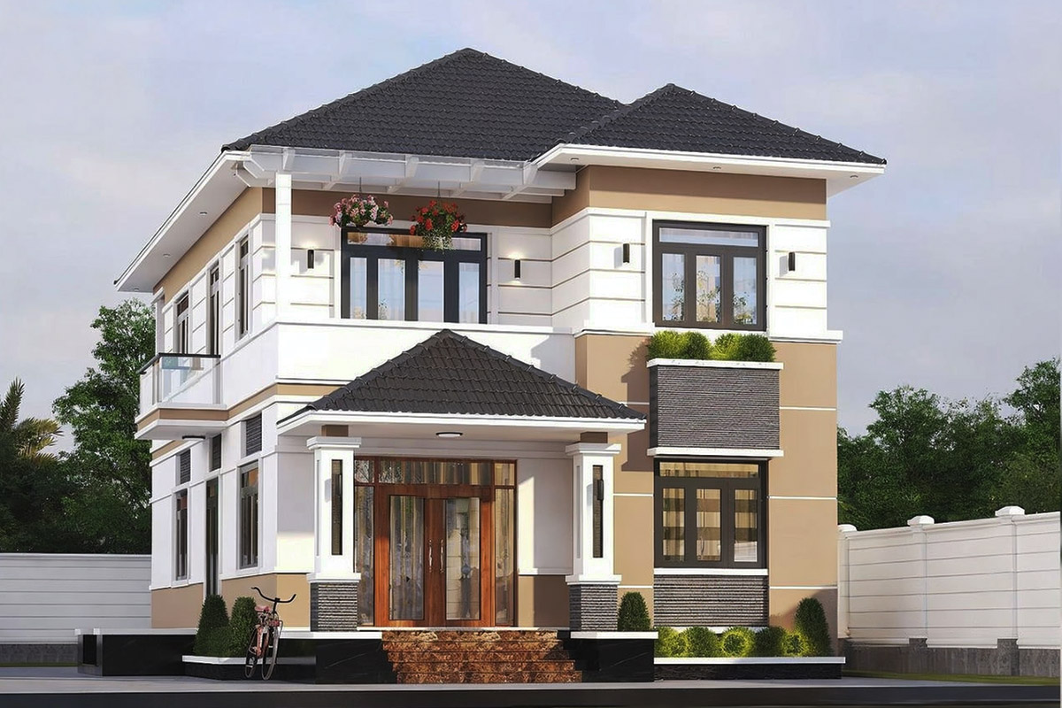 Mẫu biệt thự 2 tầng 4 phòng ngủ mái nhật đẹp Mẫu biệt thự 2 tầng 4 phòng ngủ mái nhật đẹp (ảnh: sưu tầm)