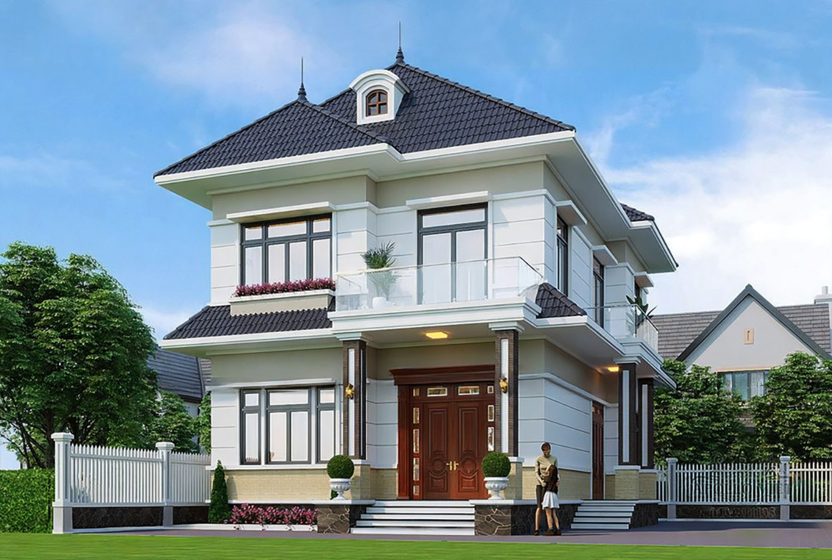 Mẫu biệt thự 2 tầng 4 phòng ngủ sân vườn mát mẻ Mẫu biệt thự 2 tầng 4 phòng ngủ sân vườn mát mẻ (ảnh: sưu tầm)