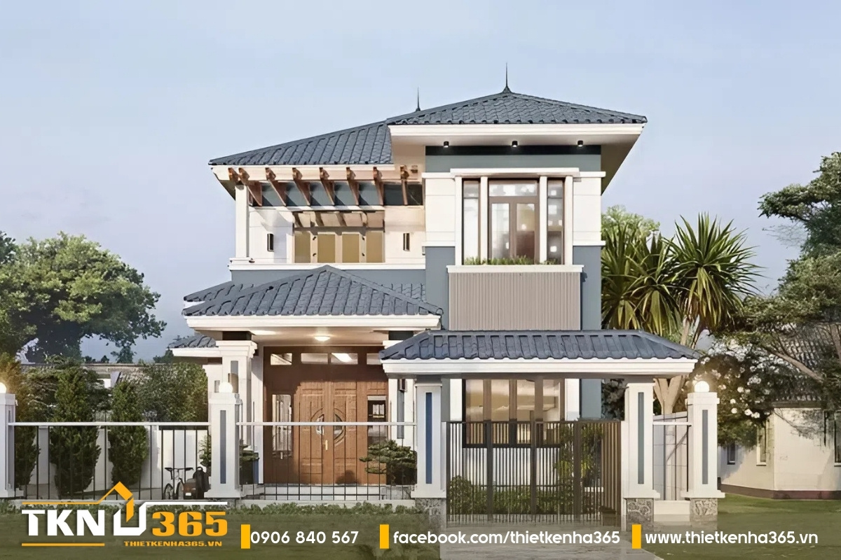 Biệt thự 2 tầng mái nhật hiện đại