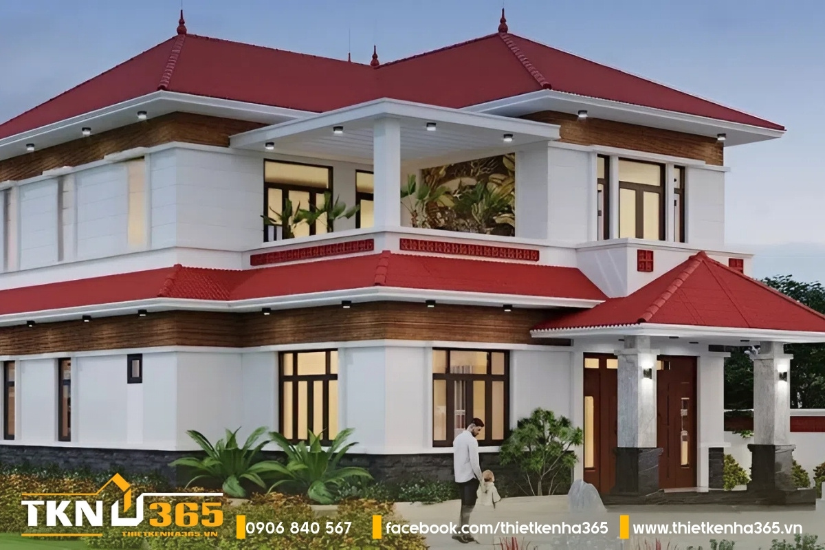 Nhà biệt thự 2 tầng mái nhật