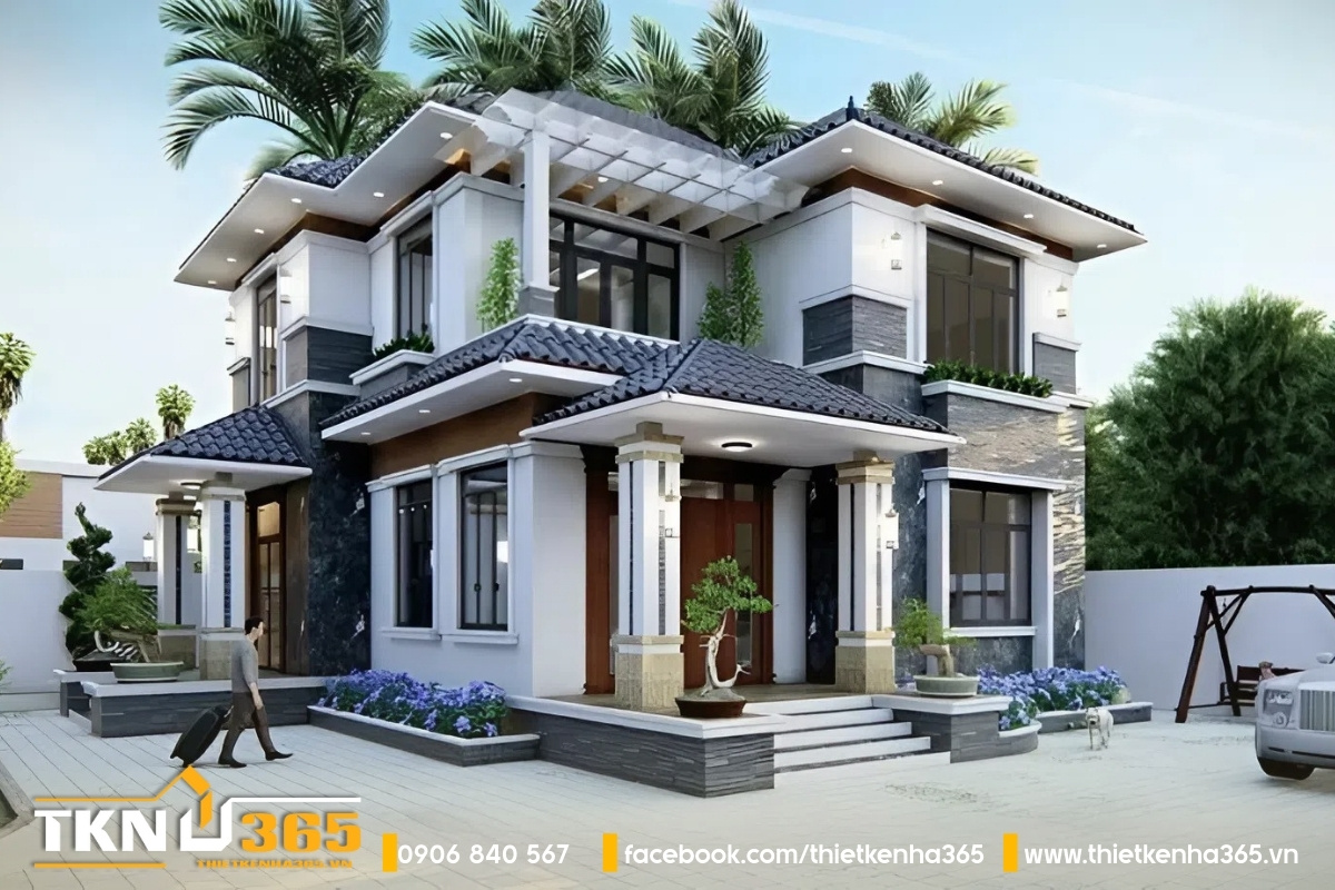 Biệt thự 2 tầng mái nhật