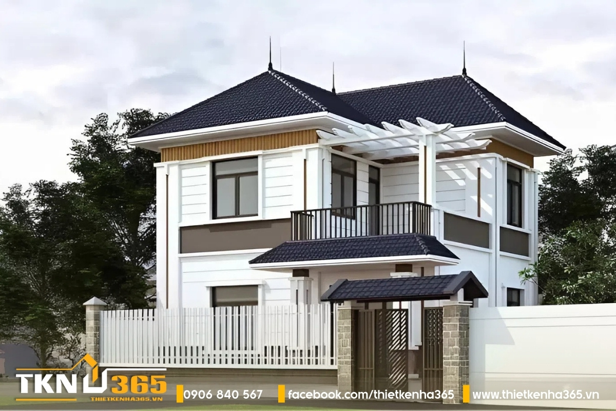 Mẫu nhà biệt thự 2 tầng mái nhật