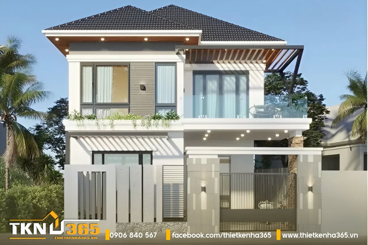 Mẫu biệt thự 2 tầng mái Nhật với đầy đủ tiện nghi