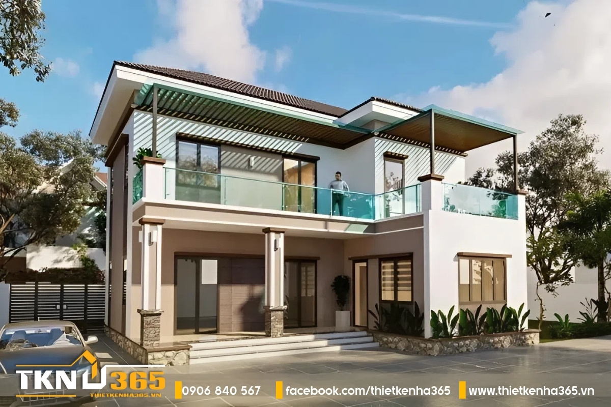 Nhà biệt thự 2 tầng mái nhật