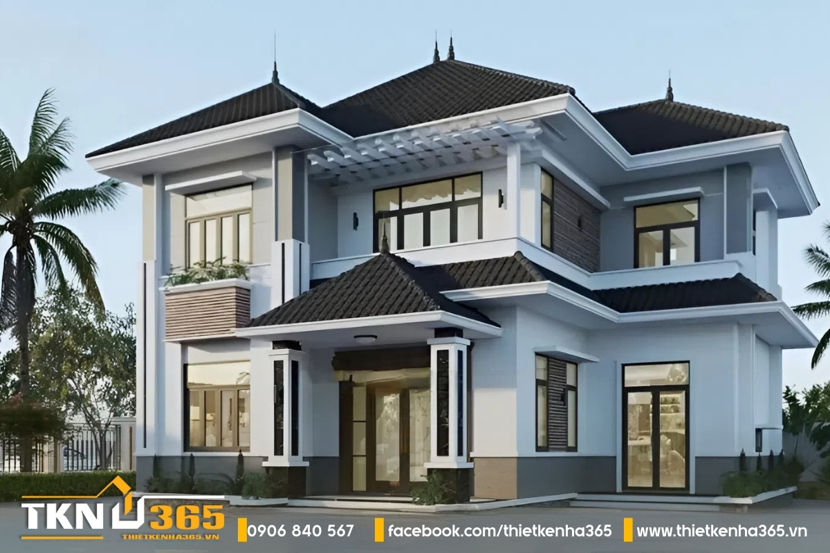 Mẫu biệt thự 2 tầng mái nhật