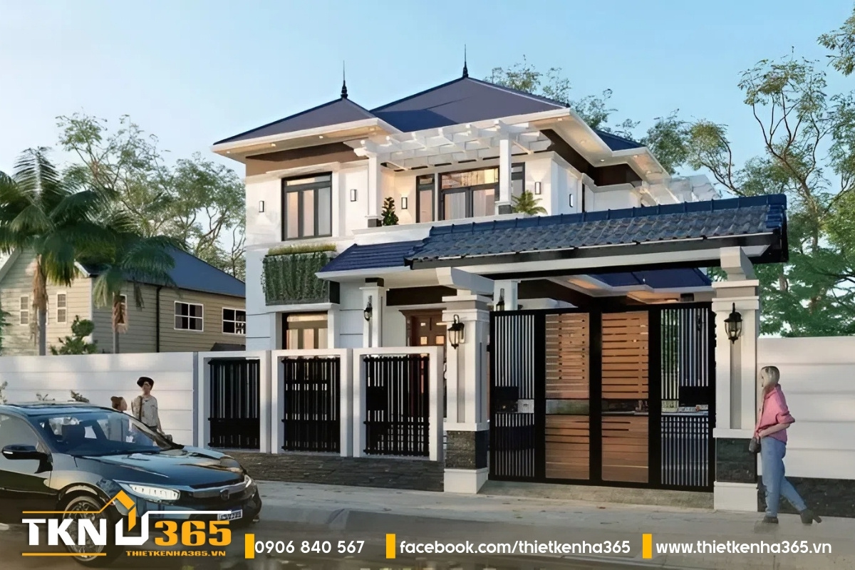 Nhà biệt thự 2 tầng mái Nhật sang trọng và tiện nghi