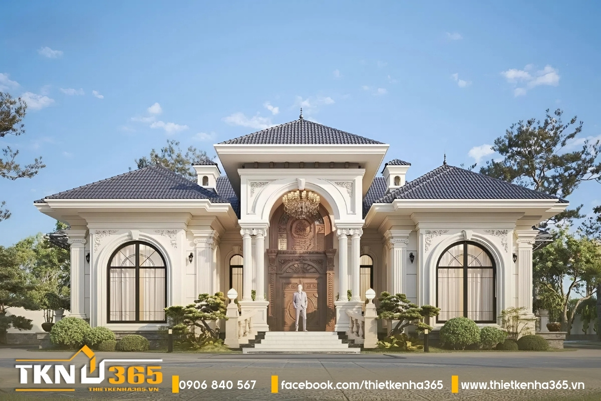 Thiết kế biệt thự Địa Trung Hải có diện tích rộng, chiều cao từ 1 đến 2 tầng là chủ yếu