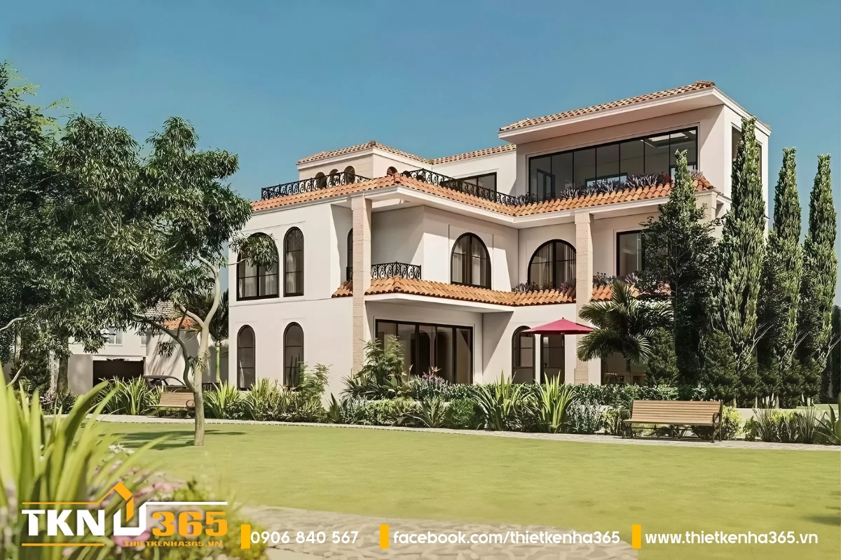 Thiết kế biệt thự kiểu Địa Trung Hải với mái vòm đặc trưng